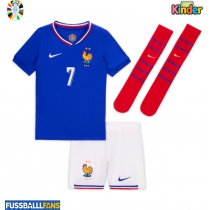 Frankreich Antoine Griezmann #7 Heimtrikotsatz Kinder EM 2024 Kurzarm (+ Kurze Hosen)